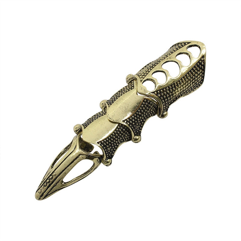 Imagine pentru Inel tip gheara, pe toata lungimea degetului, flexibil, culoare Auriu inchis