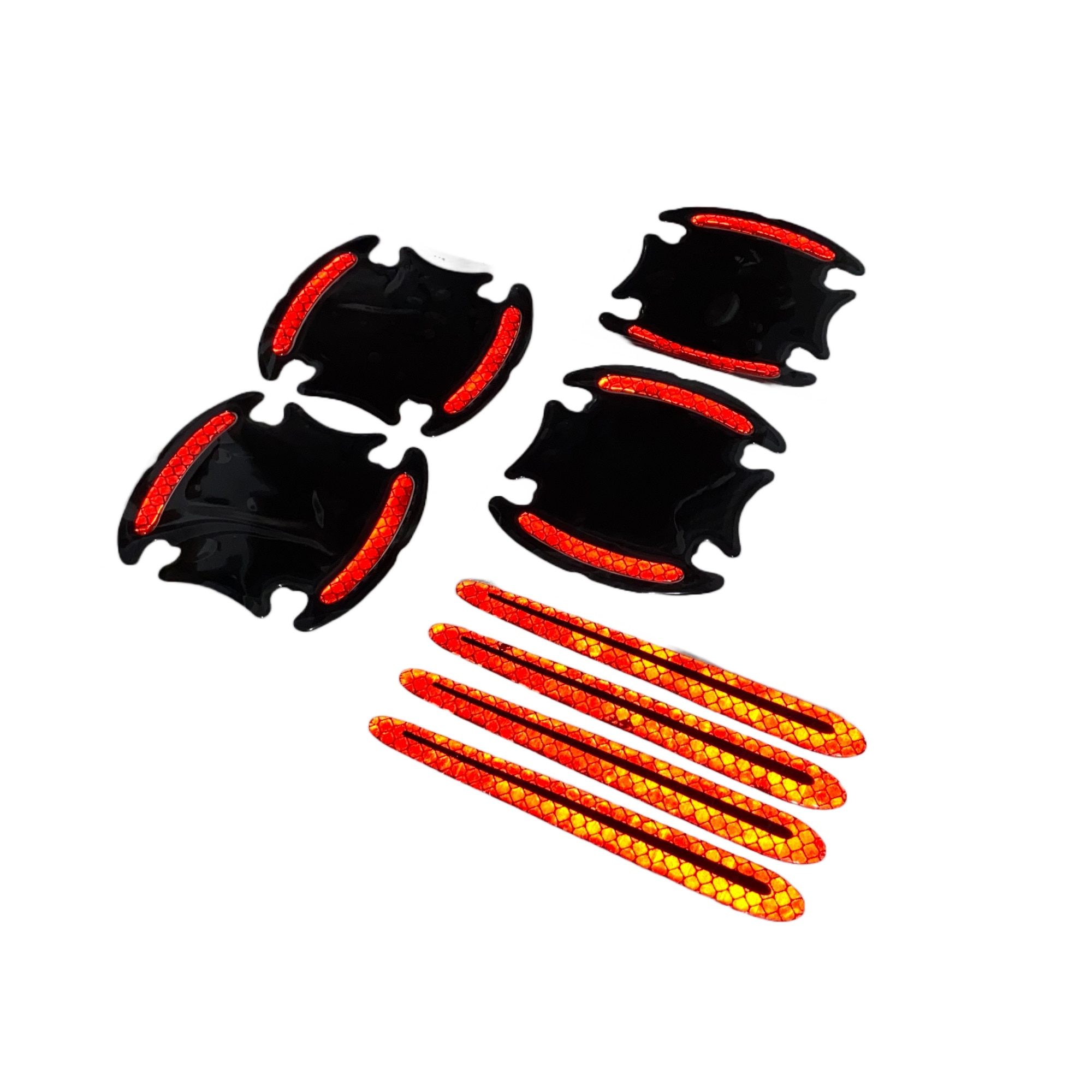 Imagine pentru Kit protectie zgarieturi maner portiera, set de 8 bucati, rosu