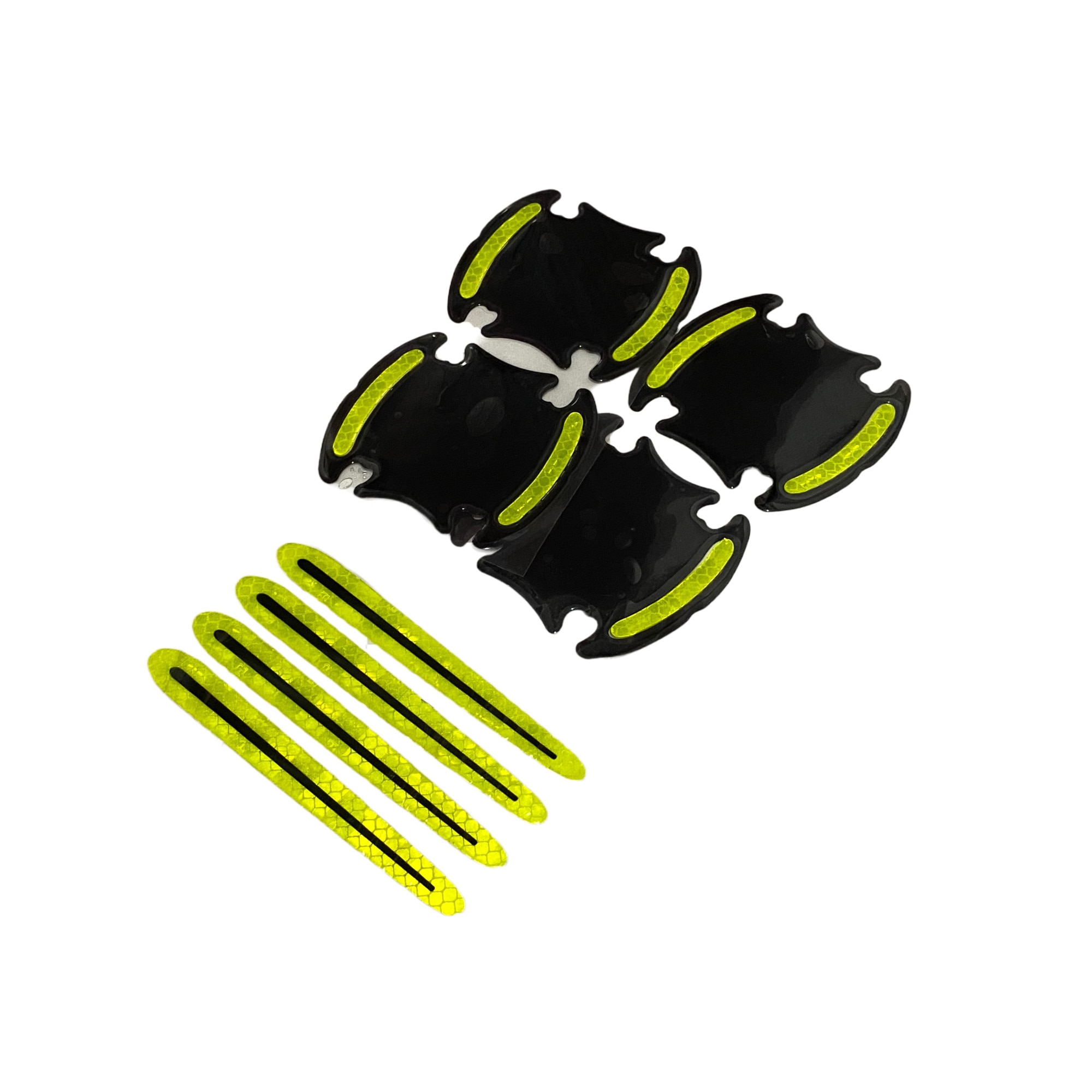 Imagine pentru Kit protectie zgarieturi maner portiera, set de 8 bucati, Verde neon