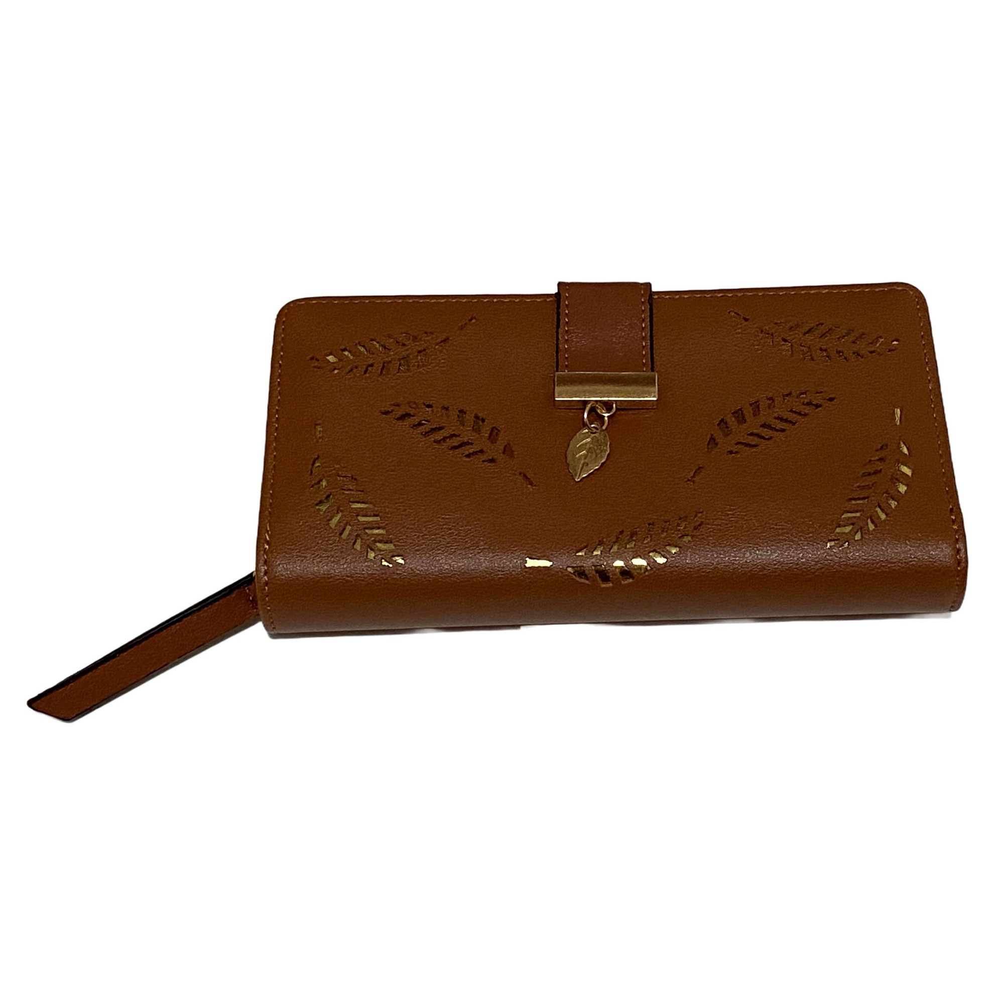 Imagine pentru Portofel dama din piele ecologica, Auriu/Maro